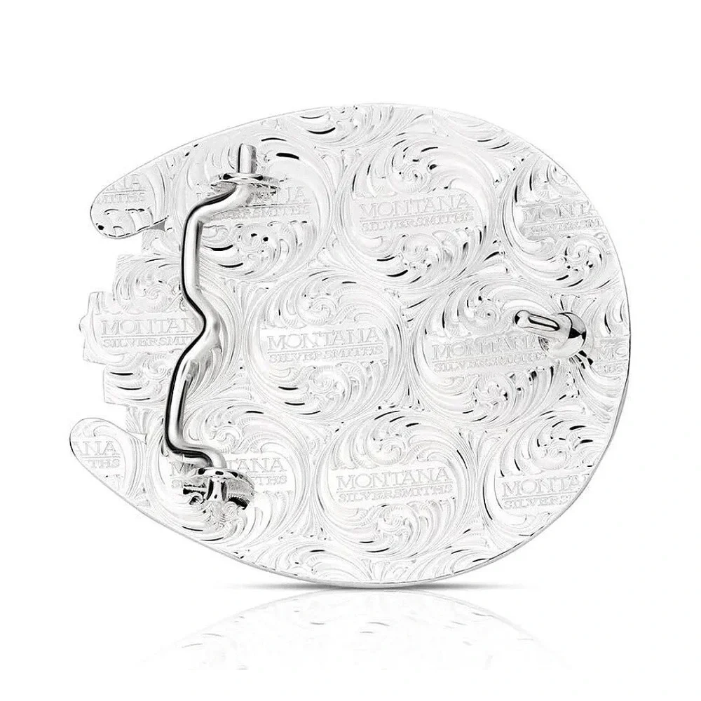 Montana Silversmiths Sunrise Mesa Horseshoe Buckle With Bull Rider MSRP $180 NEW